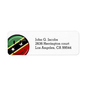 Etiqueta St. Kitts e bandeira de sorriso da cara de Nevis