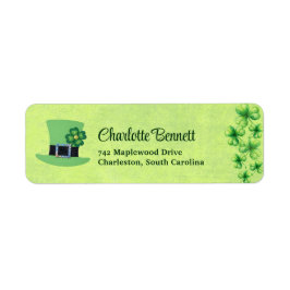 Etiqueta St. Patrick’s Day Watercolor Shamrock on green