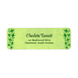 Etiqueta St. Patrick’s Day Watercolor Shamrock on green