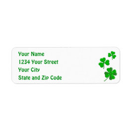 Etiqueta St Patrick's Lucky Shamrock Personalized Address