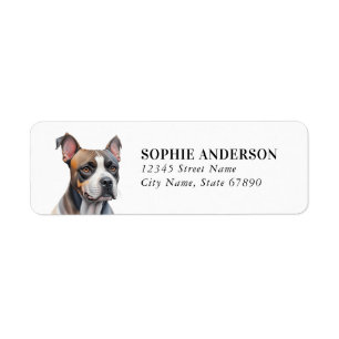 Etiqueta Staffordshire Bull Terrier Return Address Labs