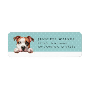 Etiqueta Staffordshire Bull Terrier Return Address Labs