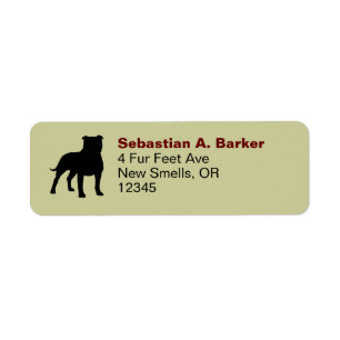 Etiqueta Staffordshire Bull Terrier Staffy Dog Silhouhouse