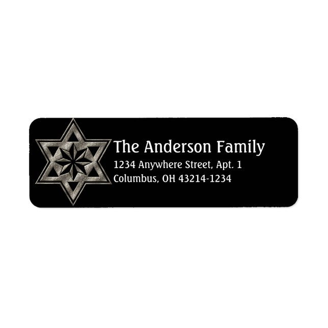 Etiqueta Star of David Hanukkah Address Labels d16 (Frente)