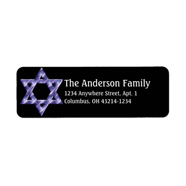 Etiqueta Star of David Hanukkah Address Labs d3 (Frente)