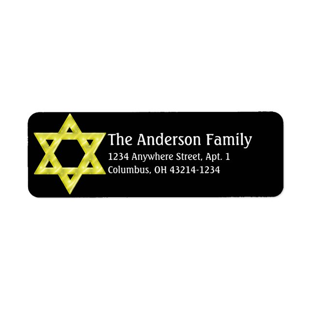 Etiqueta Star of David Hanukkah Address Labs d4 (Frente)