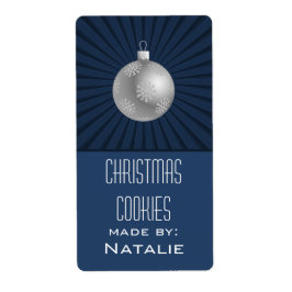 Etiqueta Starburst Stripes Ornament Labs, Azul