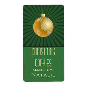 Etiqueta Starburst Stripes Ornament Labs, Verde