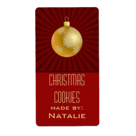 Etiqueta Starburst Stripes Ornament Labs, Vermelho