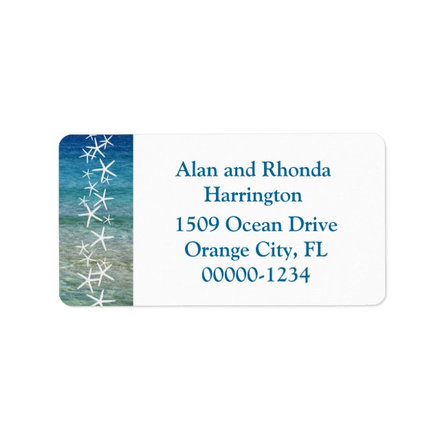 Etiqueta Starfish e Ocean Tropical Custom Address Labels (Frente)