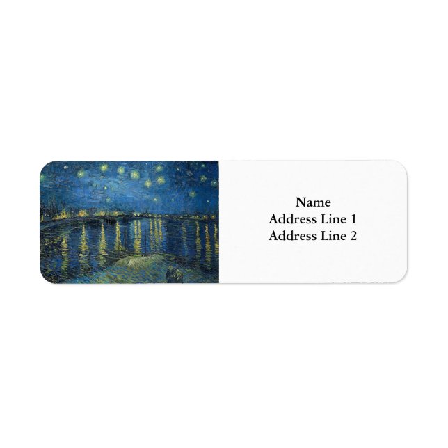 Etiqueta Starry Night Over the Rhone, Van Gogh (Frente)