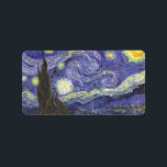 Etiqueta Starry Night por Vincent van Gogh<br><div class="desc">Esta pintura intitulada "Starry Night" é feita pelo famoso artista, Vincent van Gogh. Sobre Vincent van Gogh Vincent van Gogh viu a cor como o principal símbolo de expressão. Há uma razão pela qual sua arte se conecta com os espectadores, porque van Gogh estava determinado a dar felicidade criando a...</div>
