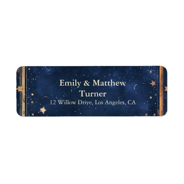 Etiqueta Starry Night Romance Wedding (Frente)