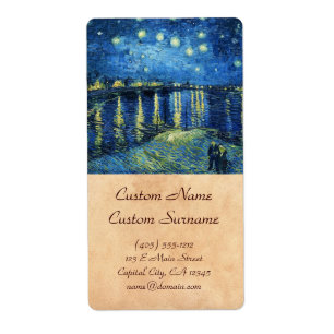 Etiqueta Starry Night sobre o Rhone Vincent van Gogh