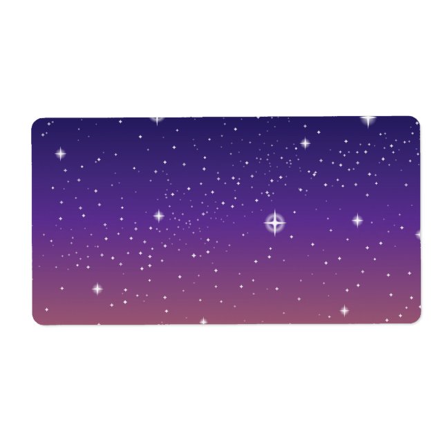 Etiqueta Starry Sunset Sky roxo e Dourado (Frente)