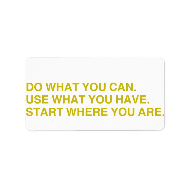 Etiqueta Start Where You Are (Frente)