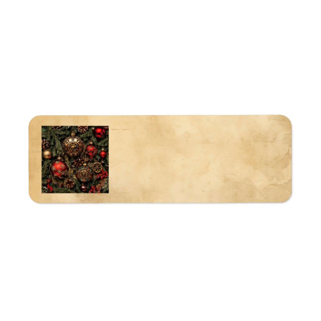Etiqueta Steampunk Christmas Address Labels (Frente)