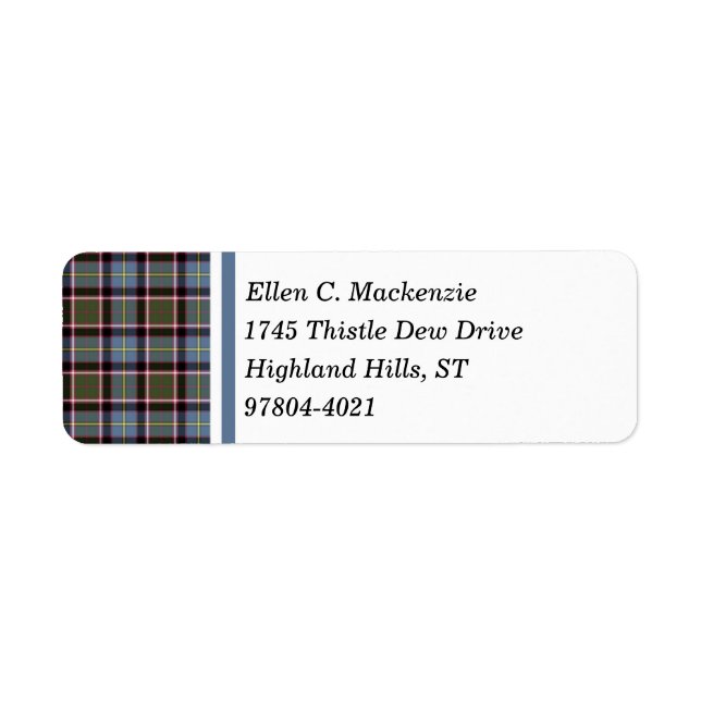 Etiqueta Stirling e Bannockburn Scotland District Tartan (Frente)