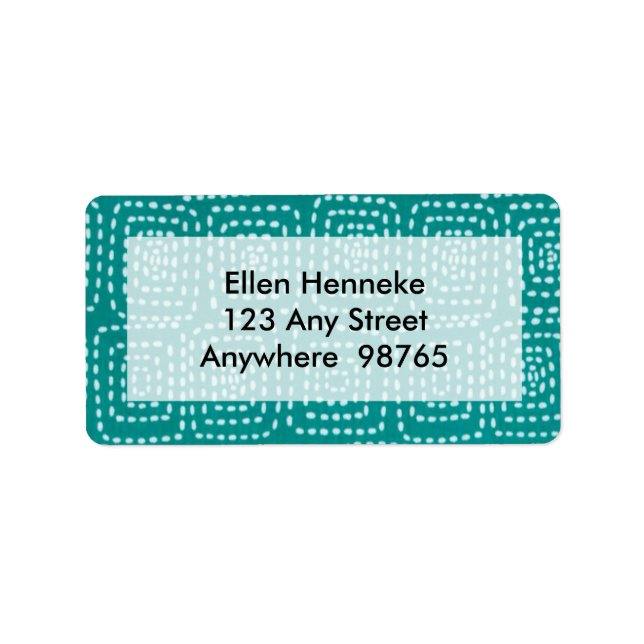 Etiqueta Stitch Squares em Teal (Frente)