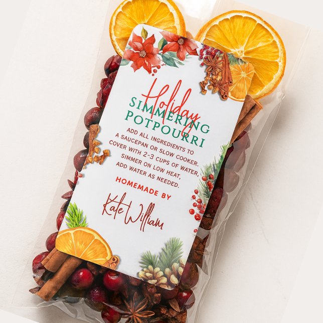 Etiqueta Stovetop Holiday Simmering Potpourri  (Criador carregado)
