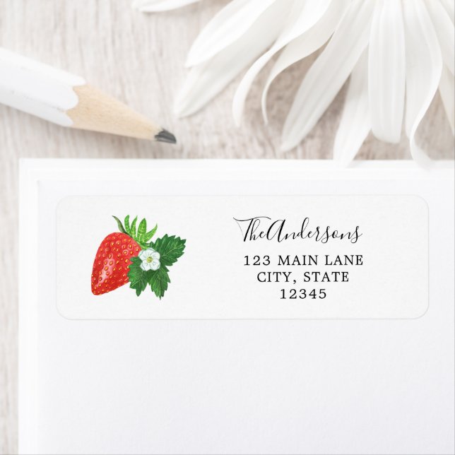 Etiqueta Strawberry Return Address Label (Insitu)