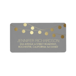 Etiqueta String Lights Gold Foil Weding