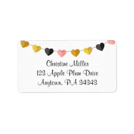 Etiqueta String of Hearts Custom Address