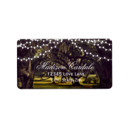Etiqueta String of Lights Rustic Oak Tree Address Labels