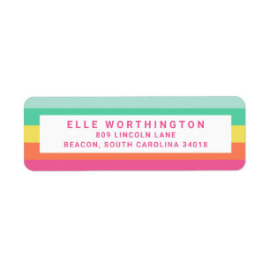 Etiqueta Stripe Personalizado do Bloco de Cores do Arco-Ír