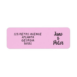 Etiqueta Striped Pink and Red Wedding Return Address Labels