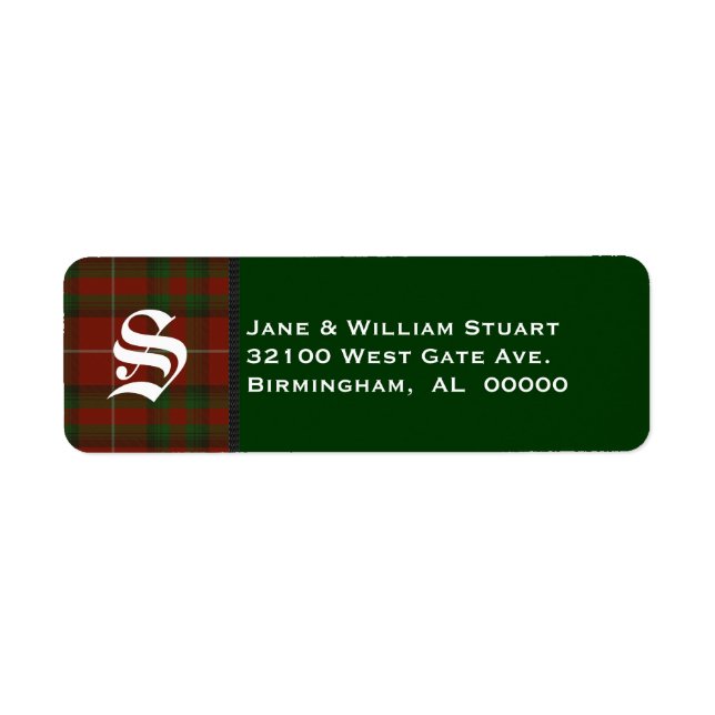 Etiqueta Stuart of Brute Tartan Monographic Address Labels (Frente)