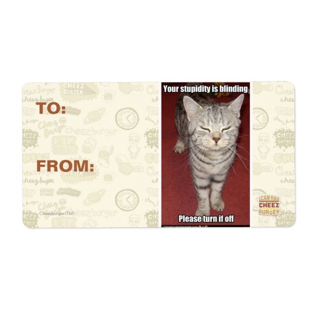 Etiqueta Sua estupidez está cegando 2 (Frente)