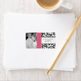 Etiqueta Sua Foto Casamento Vintage Honeysuckle Damask