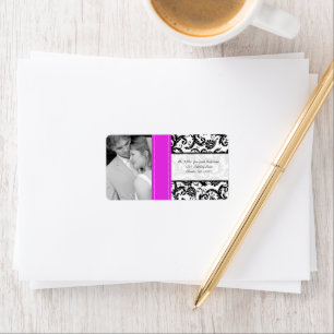 Etiqueta Sua Fotografia Vintage Hot Pink Damask