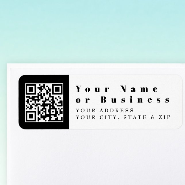 Etiqueta Substituir pelo seu próprio código QR | Moderno (Criador carregado)