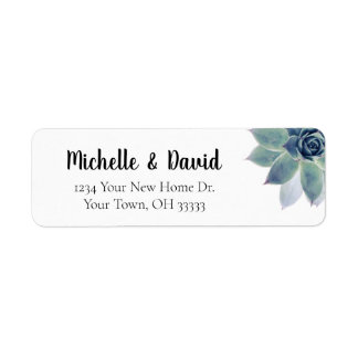 Etiqueta Succulent Greenery Elegant Wedding Return Address