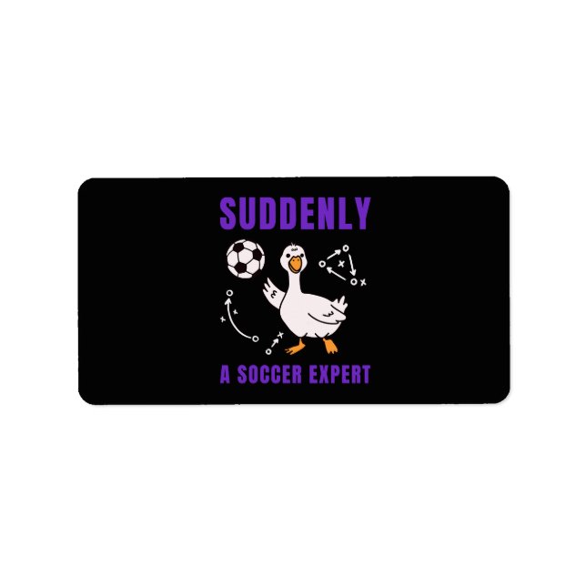Etiqueta Suddenly a soccer expert (Frente)