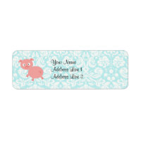 Suíno rosa-claro; Damasco-Teal