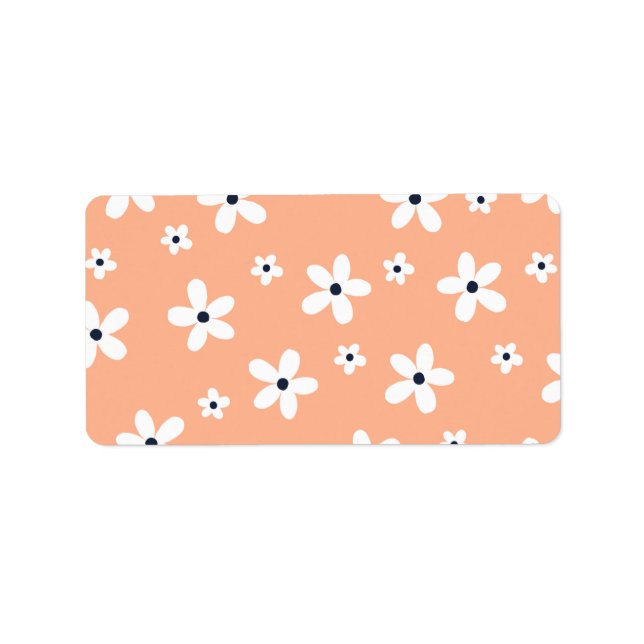 Etiqueta Summer Boho White Daisy Flowers (Frente)