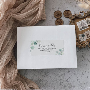Etiqueta Summer Green Eucalyptus Leaf Casamento RSVP Endere