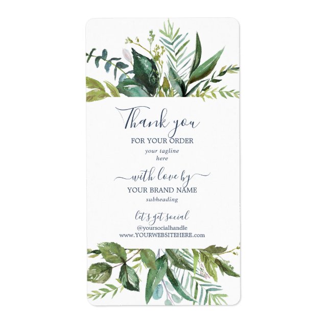Etiqueta Summer Greenery Business Shipping Labels (Frente)