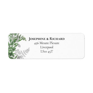 Etiqueta Summer leaves Foliage Return Address Lable