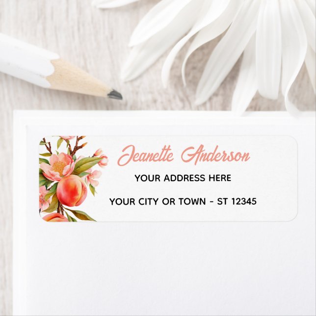Etiqueta Summer Peach Floral Mailing (Insitu)