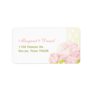 Etiqueta Summer Peony Wedding Address