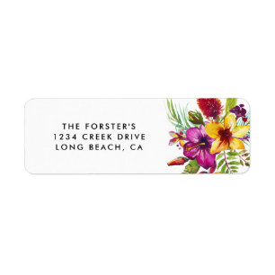 Etiqueta Summer Tropical Beach Hawaii Floral