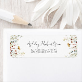 Etiqueta Summer Wildflower Field Return Endereço