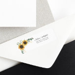 Etiqueta Sunflower Eucalyptus Floral Return Address<br><div class="desc">Crie uma moderna etiqueta de volta do Sunflower com este modelo bonitinho com um belo buquê floral rústico, quadro de efeito de ouro geométrico, com uma tipografia simples moderna. DICA: Cartões de suítes de casamento como RSVP, programas de casamento, banners, tapeçarias, etiquetas de presentes, cartazes, e outros guardas de casamento...</div>
