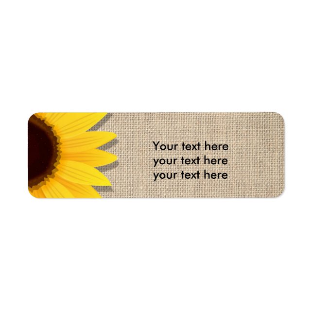 Etiqueta Sunflower on Burlap Rustic Country Address Labels (Frente)