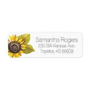 Etiqueta Sunflower Return Address Labels