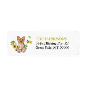 Etiqueta Sunflower Yellow Yorkshire Terrier
